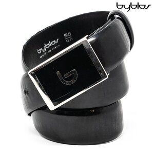 FREE  Byblos Men's Black Leather Belt Vintage if Bundled with any other item